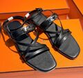 Сандалии Hermès женский кожа черный 188091-1