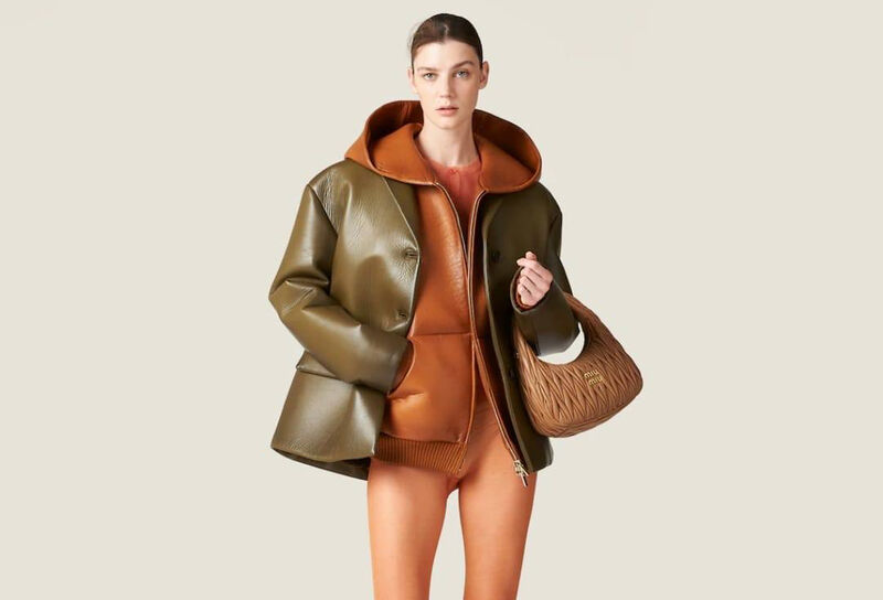 Куртка Miu Miu женский кожа болотный 137825-6