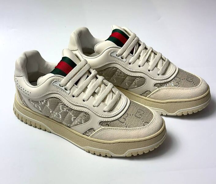 Кеды Gucci женский кожа бежевый 151242