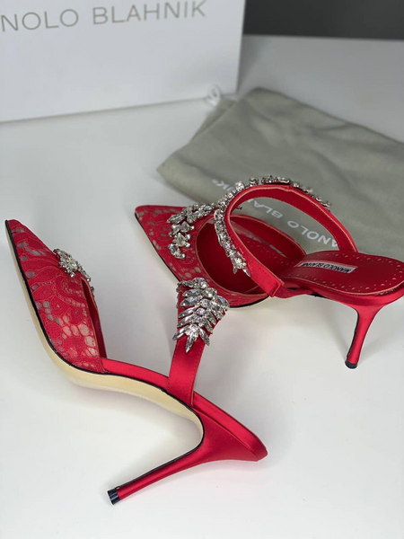 Туфли Manolo Blahnik женский бордовый 80813-4