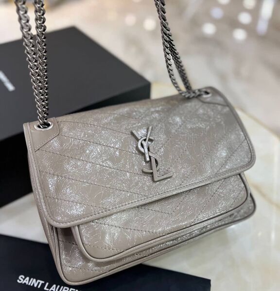 Сумка Saint Laurent Niki Medium женский кожа графитовый 160386
