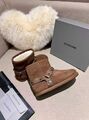 Женские зимние сапоги Balenciaga женский замша коричневый y7530467-1-2