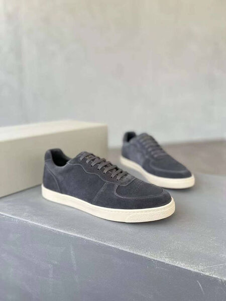 Мужские кеды Brunello Cucinelli мужской замша графитовый 145762-3