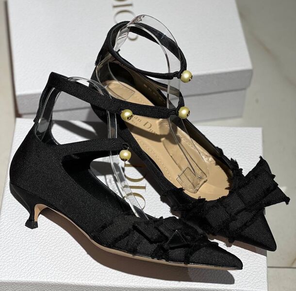 Туфли Christian Dior женский текстиль черный 151559