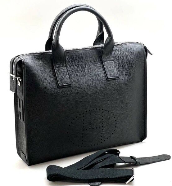 Мужской портфель Hermès мужской кожа черный 103971