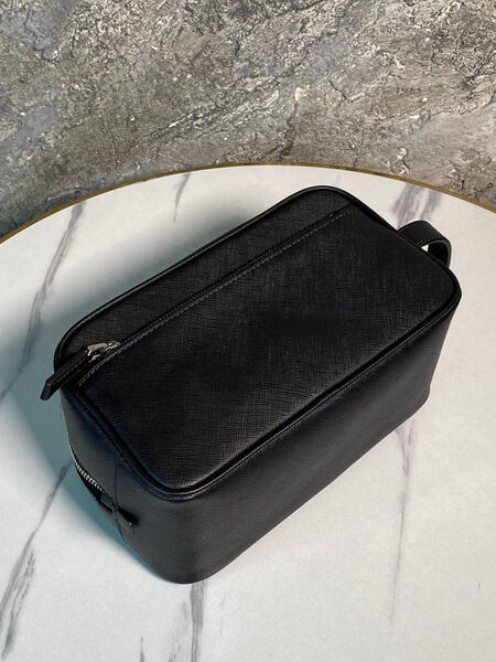 Мужской несессер космктичка Prada мужской кожа черный 171176-4