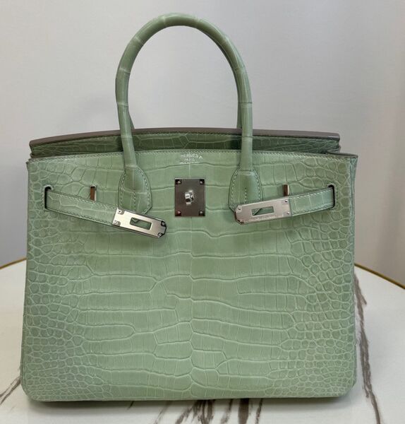 Сумка Hermès Birkin 30 женский кожа болотный 162964