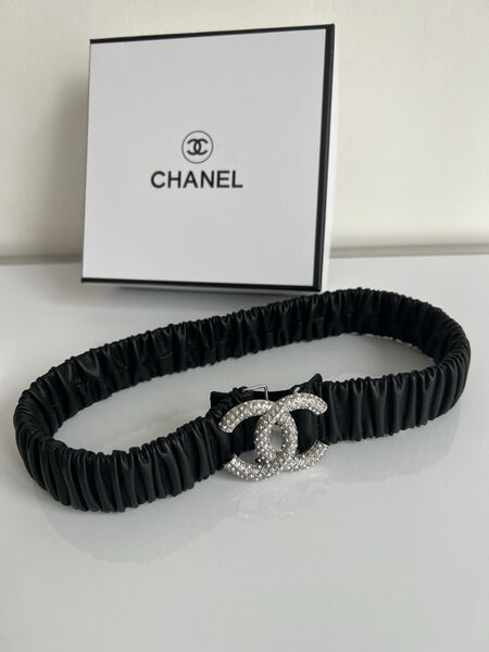 Женский ремень Chanel женский кожа черный 139196-2
