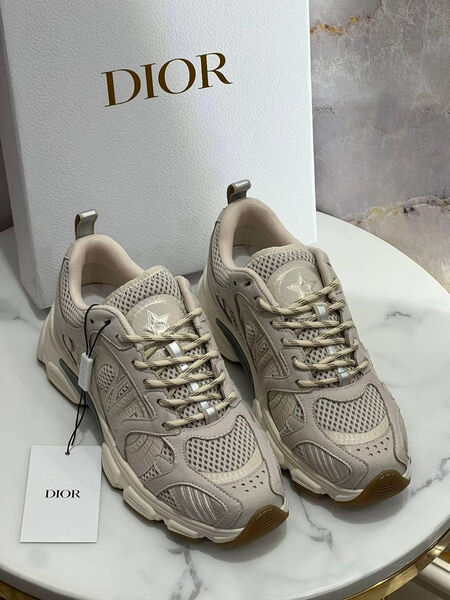 Кросоовки Christian Dior женский кожа бежевый 180830-2
