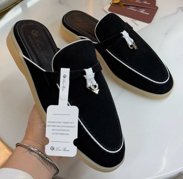 Сабо Loro Piana женский замша черный 183905