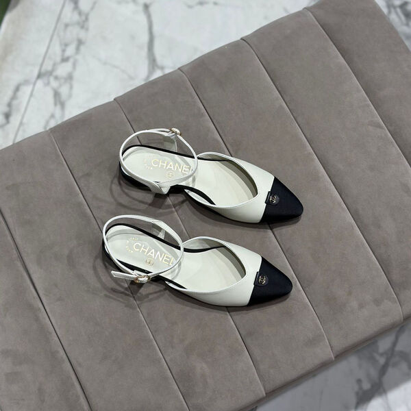 Туфли Chanel женский кожа белый 112884-2