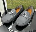 Мужские мокасины Gucci мужской кожа графитовый 195852-1