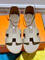 Босоножки Hermès женский кожа бежевый 4791-3