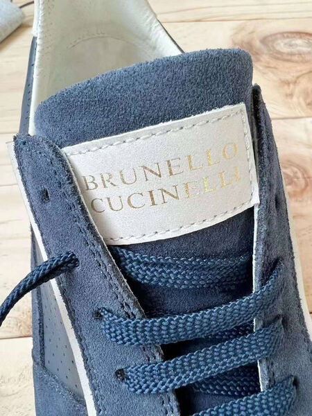 Мужские кроссовки Brunello Cucinelli мужской кожа бирюзовый 131518-5
