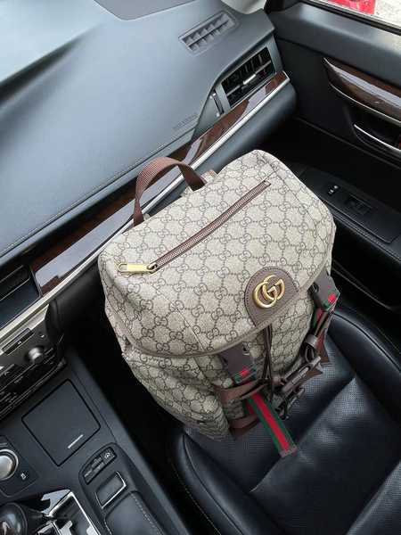 Мужской рюкзак Gucci мужской текстиль бежевый 53343-4