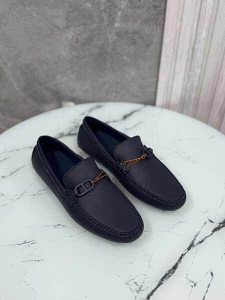 Мужские мокасины Hermès мужской кожа синий 185725-2
