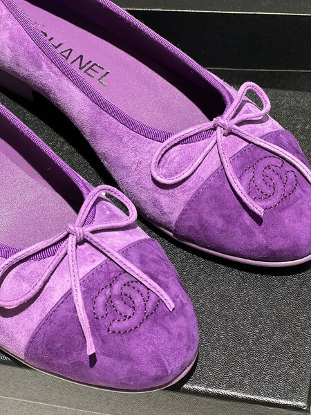 Балетки Chanel женский замша фиолетовый 149364-2