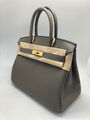 Сумка Hermès Birkin 30 ручная работа женский кожа графитовый 100629-2