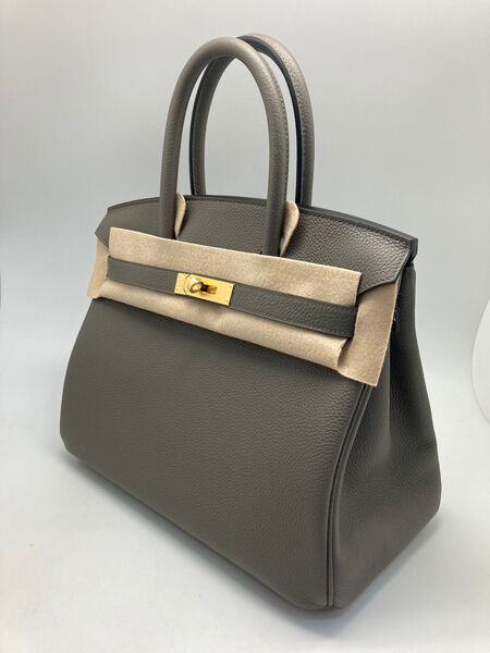 Сумка Hermès Birkin 30 ручная работа женский кожа графитовый 100629-2