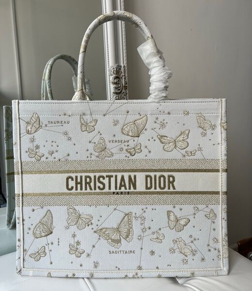 Сумка Christisn Dior Book 41 женский текстиль бежевый 141843