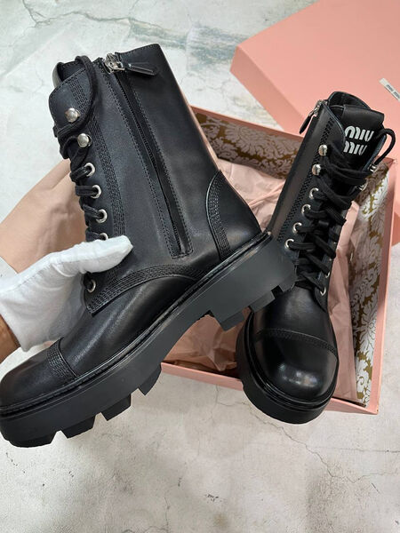Ботинки Miu Miu женский кожа черный 159853-2