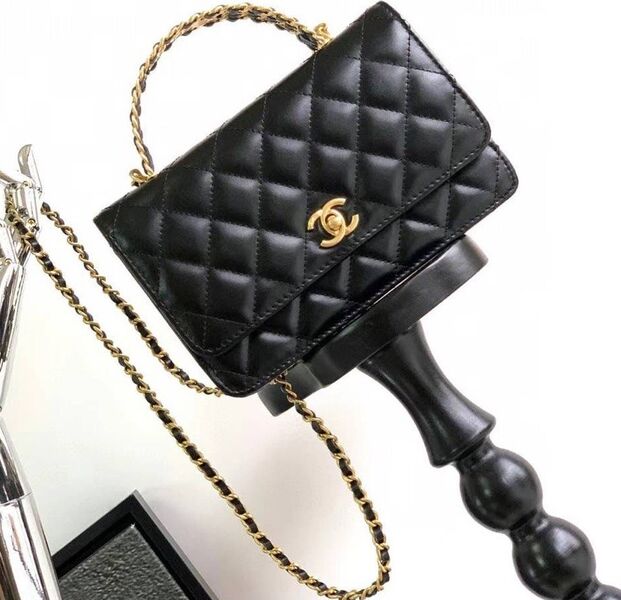 Сумка Chanel женский кожа черный 123260