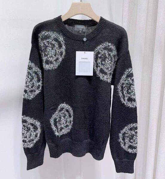 Свитер Chanel женский вязаная ткань черный 128522