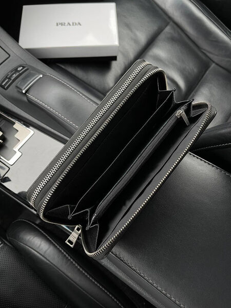 Мужской кошелек Prada мужской кожа черный 153047-5