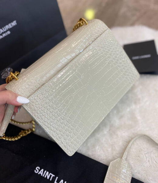 Сумка Saint Laurent Sunset Medium женский кожа белый 97020-3