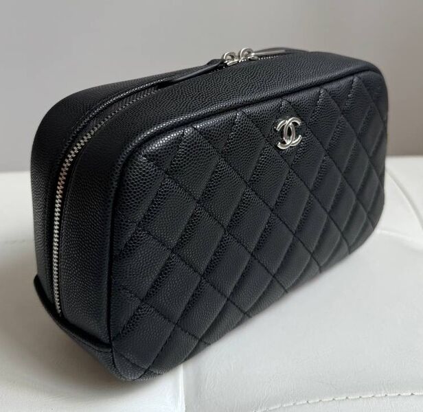 Косметичка Chanel женский кожа черный 154955