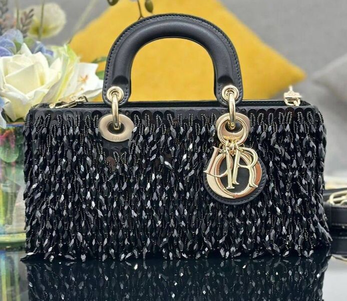 Сумка Christian Dior Lady женский кожа черный 156335