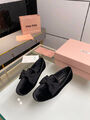 Лоферы Miu Miu женский замша черный 134851-2