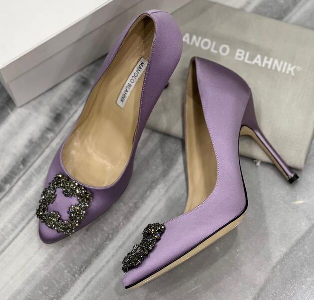Туфли Manolo Blahnik женский сатин фиолетовый 122558