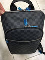 Мужской рюкзак Louis Vuitton мужской кожа черный 171500-4
