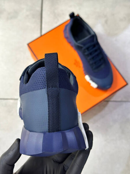 Мужские кроссовки Hermès мужской кожа синий 173040-4
