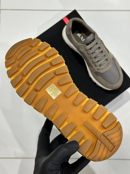Мужские кроссовки Prada мужской текстиль графитовый 185046-5