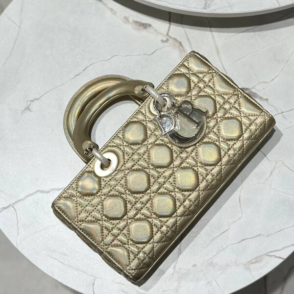 Сумка Christian Dior Lady женский кожа бронзовый 142728-2