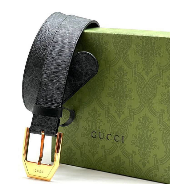 Мужской ремень Gucci мужской кожа черный 52397