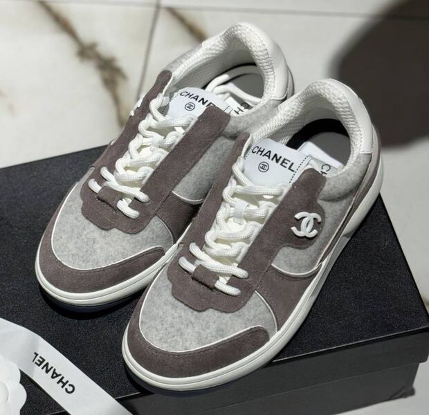 Кеды Chanel женский замша графитовый 159817