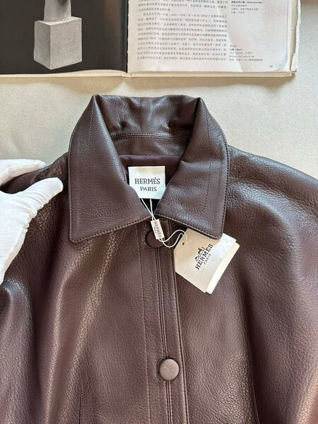 Куртка Hermès женский кожа бордовый 183157-8