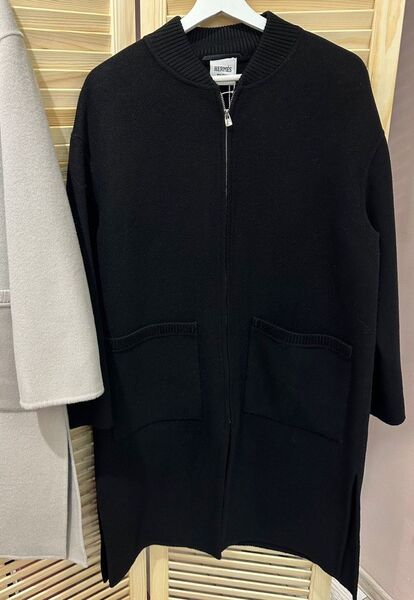 Пальто Hermès женский черный,серебристый 123648