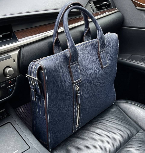 Мужской портфель Hermès мужской кожа синий 96808