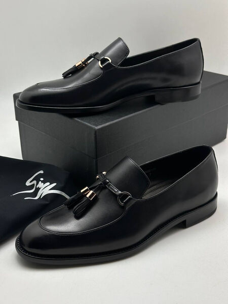Мужские лоферы Zanotti мужской кожа черный 162406-3
