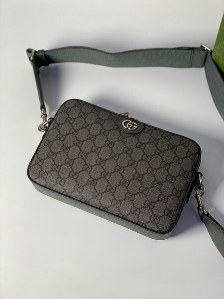 Мужская сумка мессенджер Gucci мужской текстиль черный 108012-2