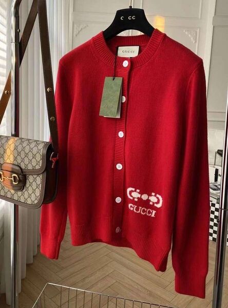 Кардиган Gucci женский вязаная ткань бордовый 138197