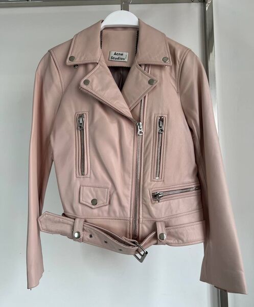 Куртка Acne Studios женский кожа розовый 141917