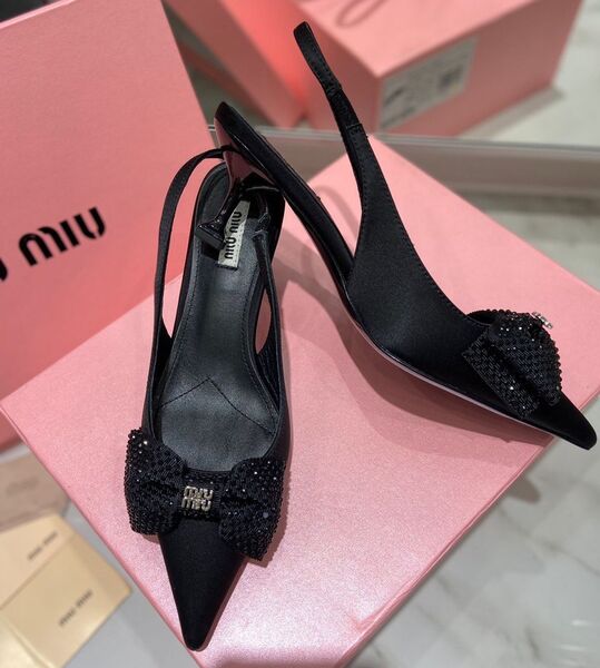 Туфли Miu Miu женский сатин черный 107386