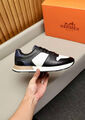 Мужские кроссовки Hermès мужской кожа черный 140293-2