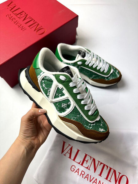 Кроссовки Valentino женский текстиль болотный 110498-2