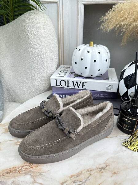 Лоферы Brunello Cucinelli женский овчина бежевый 39772-9